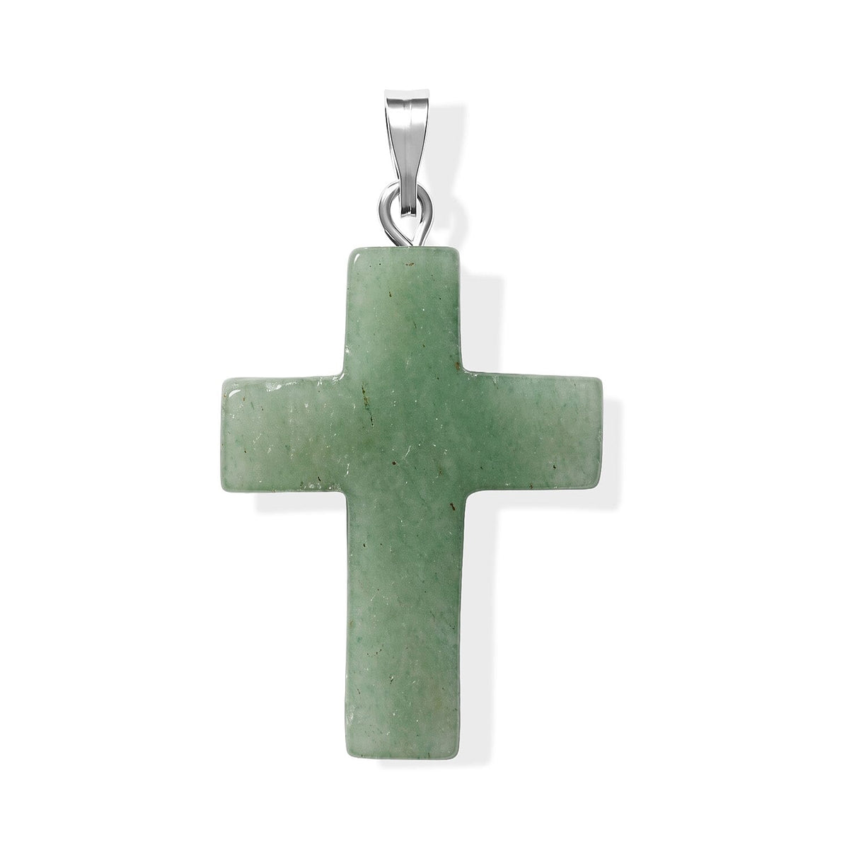 Agate 8.50 ctw Cross Pendant without Chain in Silvertone