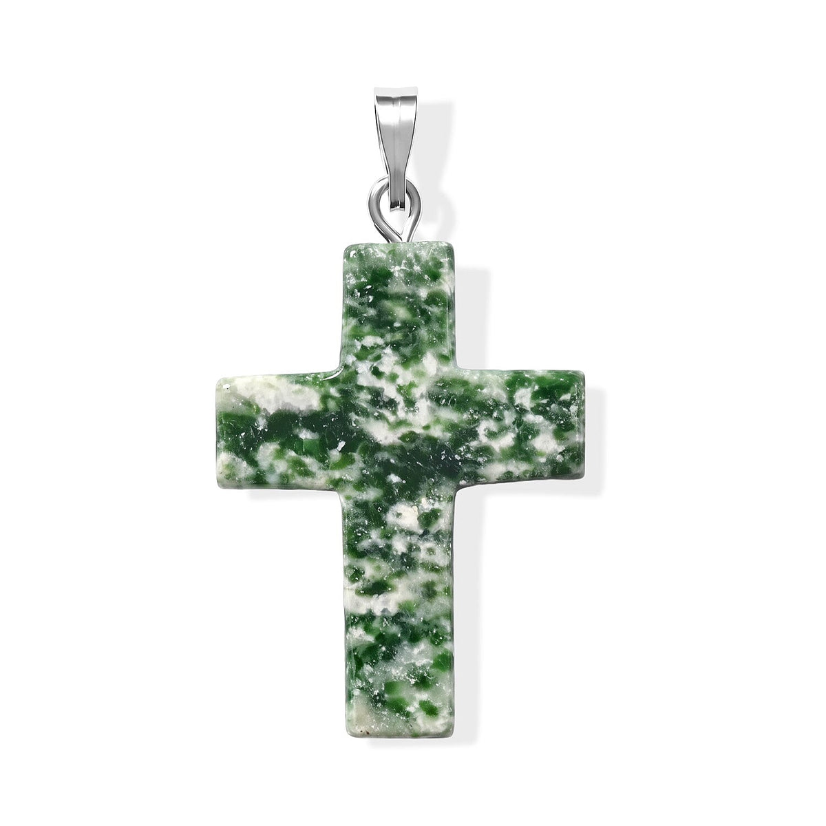 Agate 8.50 ctw Cross Pendant without Chain in Silvertone