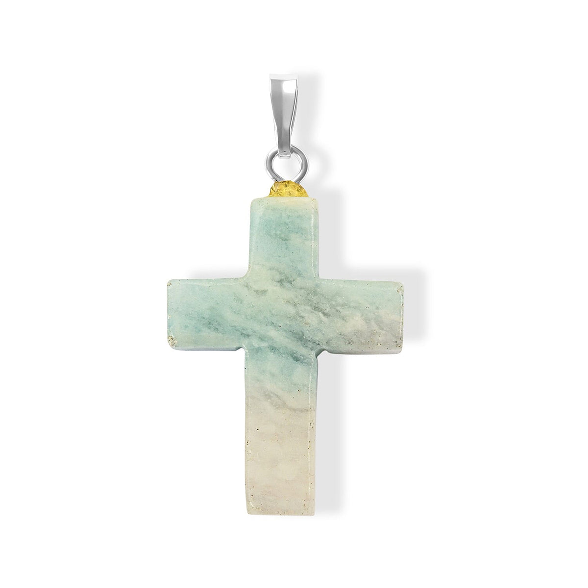 Agate 8.50 ctw Cross Pendant without Chain in Silvertone