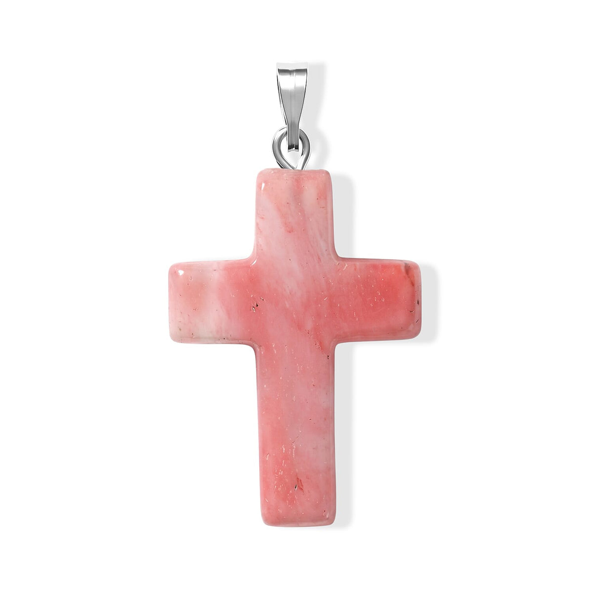 Agate 8.50 ctw Cross Pendant without Chain in Silvertone