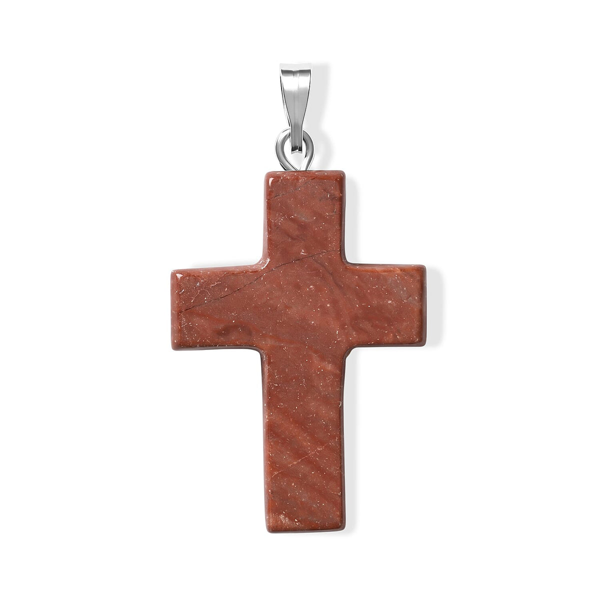 Agate 8.50 ctw Cross Pendant without Chain in Silvertone