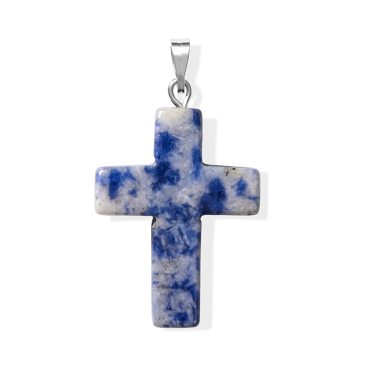 Agate 8.50 ctw Cross Pendant without Chain in Silvertone