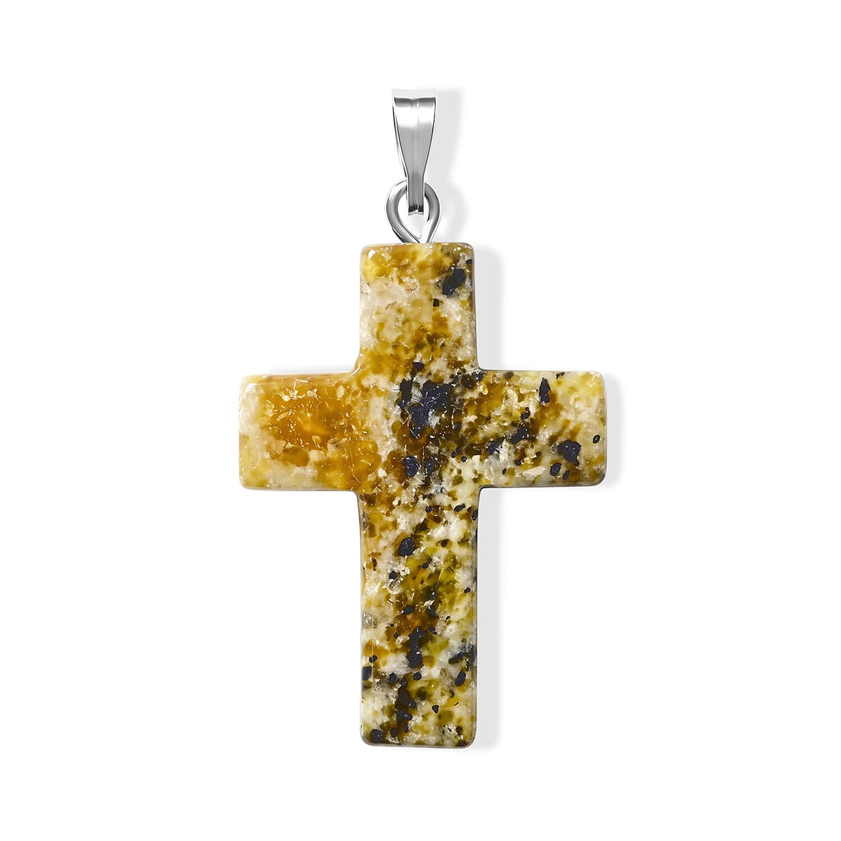 Agate 8.50 ctw Cross Pendant without Chain in Silvertone
