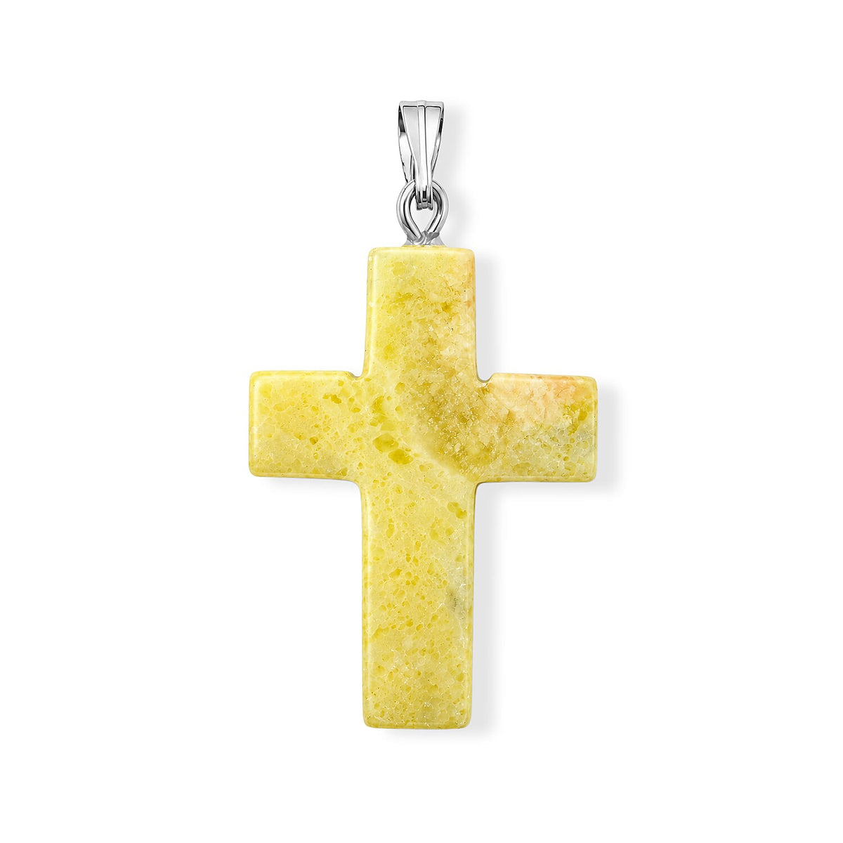 Agate 8.50 ctw Cross Pendant without Chain in Silvertone