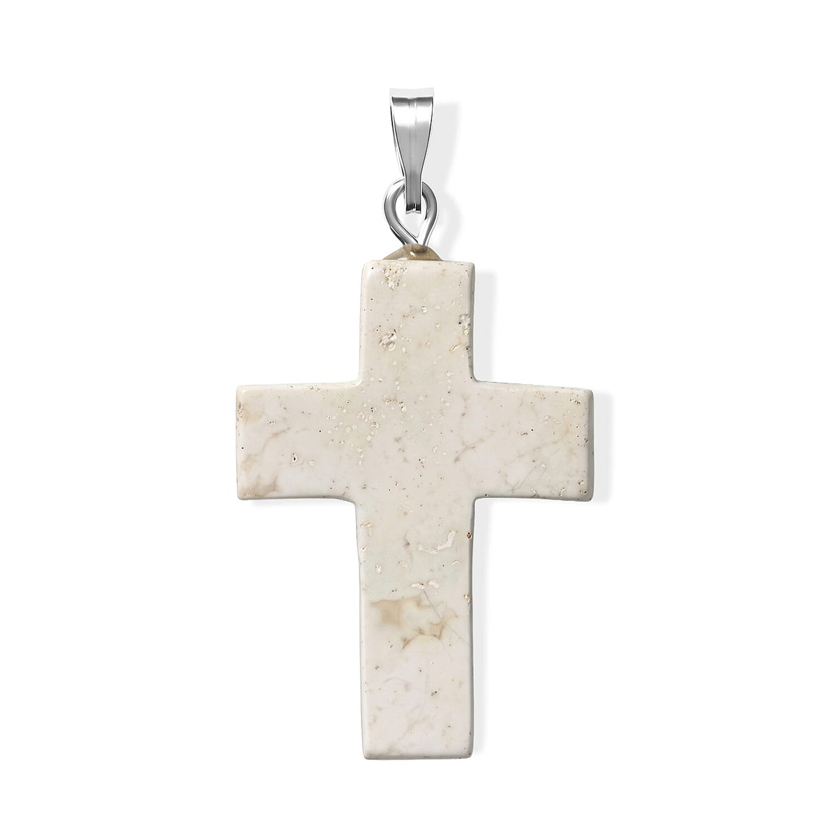 Agate 8.50 ctw Cross Pendant without Chain in Silvertone