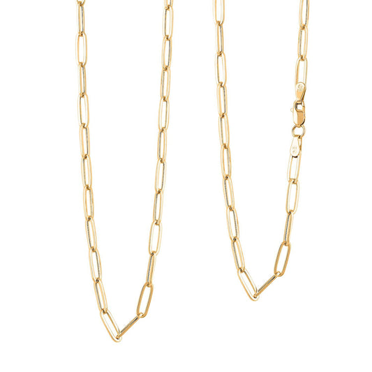 14K Yellow Gold 2mm Paperclip Chain Necklace (24 Inches) (2.5 g)