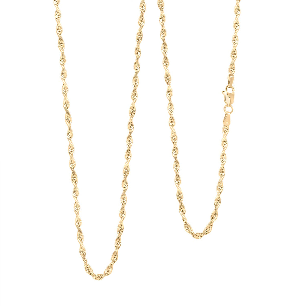 10K Yellow Gold 4mm Rope Chain Necklace (20 Inches) (6.5 g)