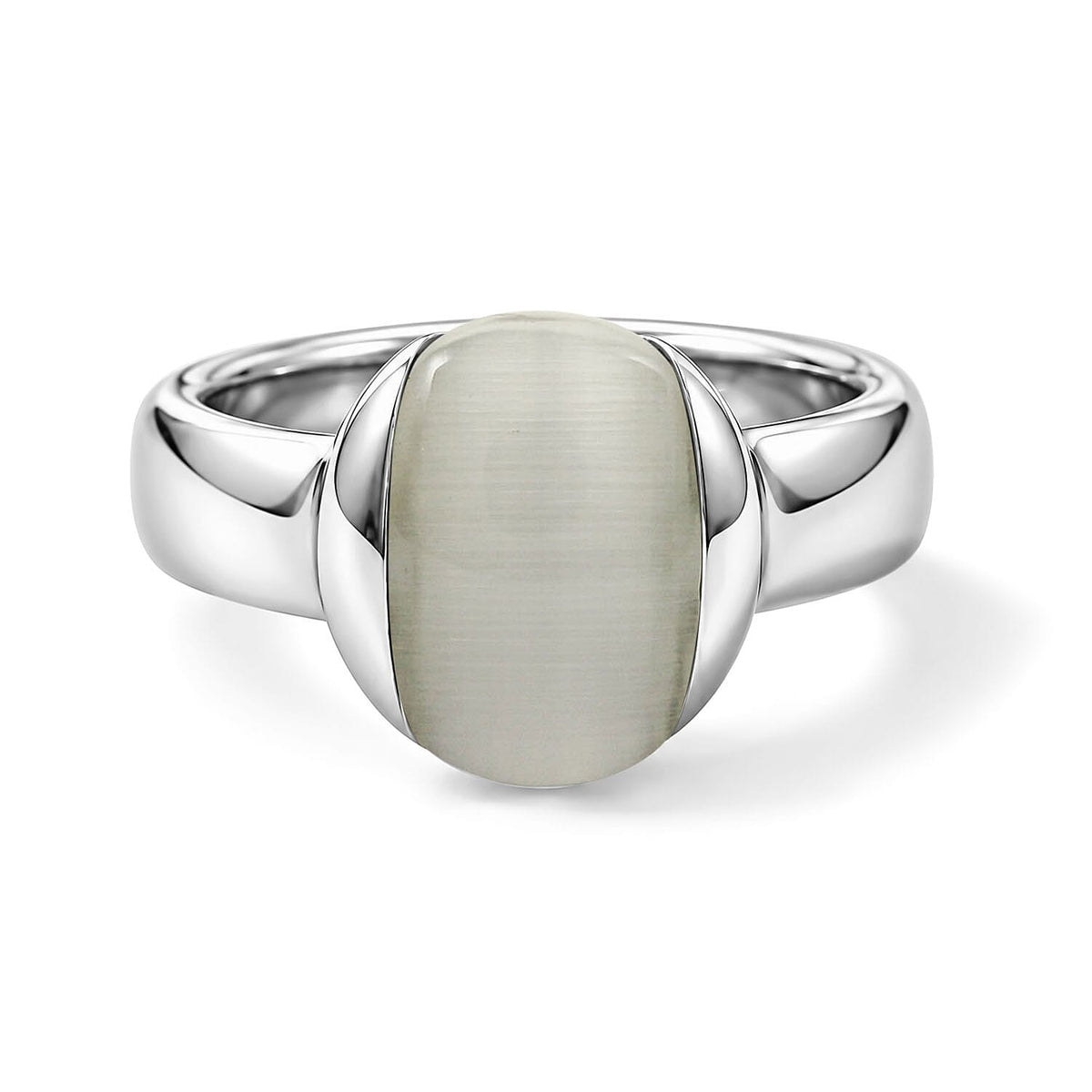 Calvin Klein Closeout Cat''s Eye 3.00 ctw Devoted Ring in Stainless Steel (Size 7.0)