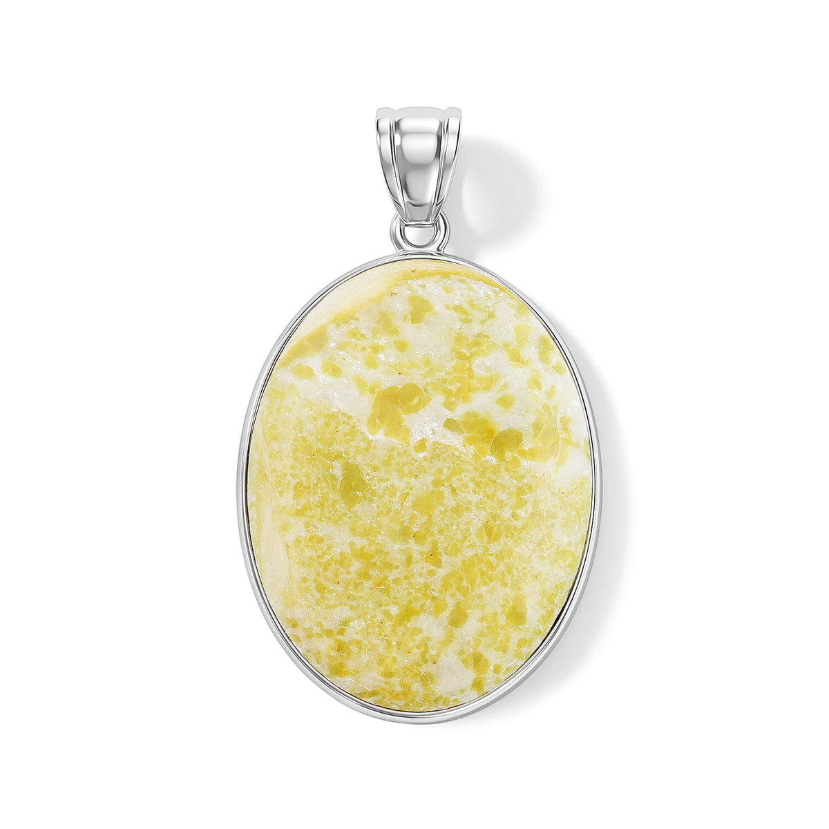 Amazonite 50.00 ctw Oval Pendant Without Chain in Silvertone