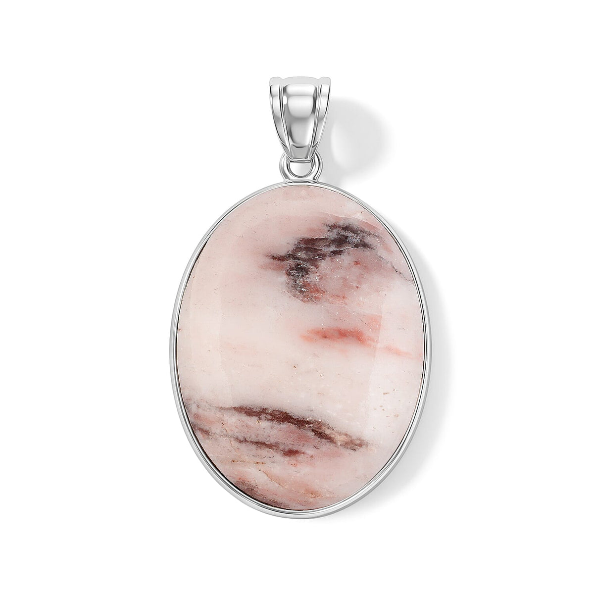 Amazonite 50.00 ctw Oval Pendant Without Chain in Silvertone