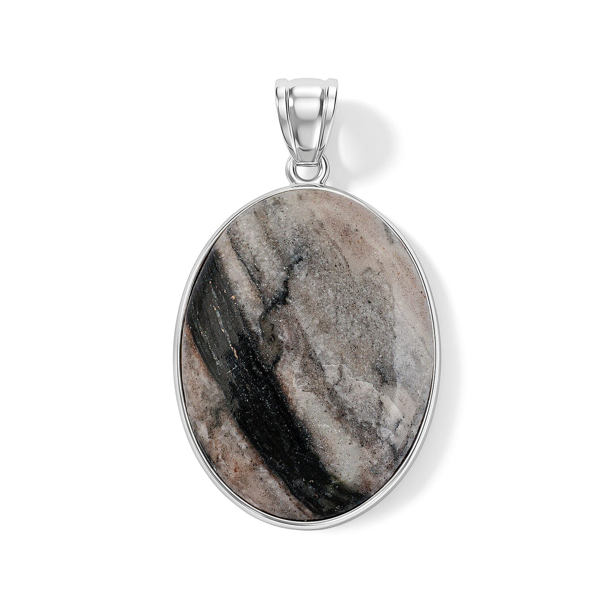 Amazonite 50.00 ctw Oval Pendant Without Chain in Silvertone