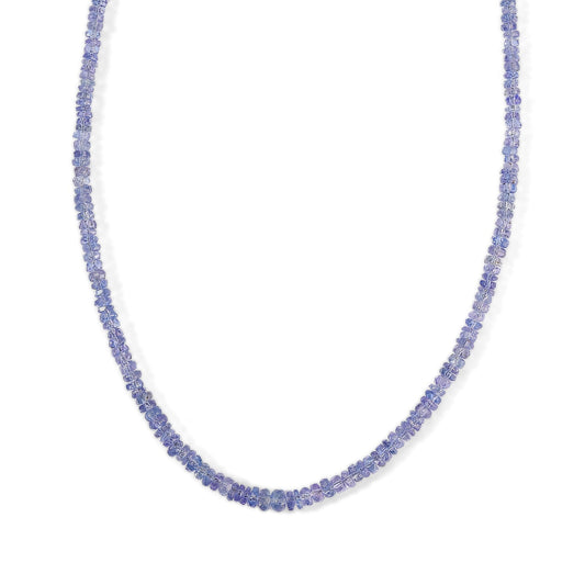 D''Joy Premium Tanzanite 48.40 ctw Necklace in Rhodium Over Sterling Silver 18 Inches