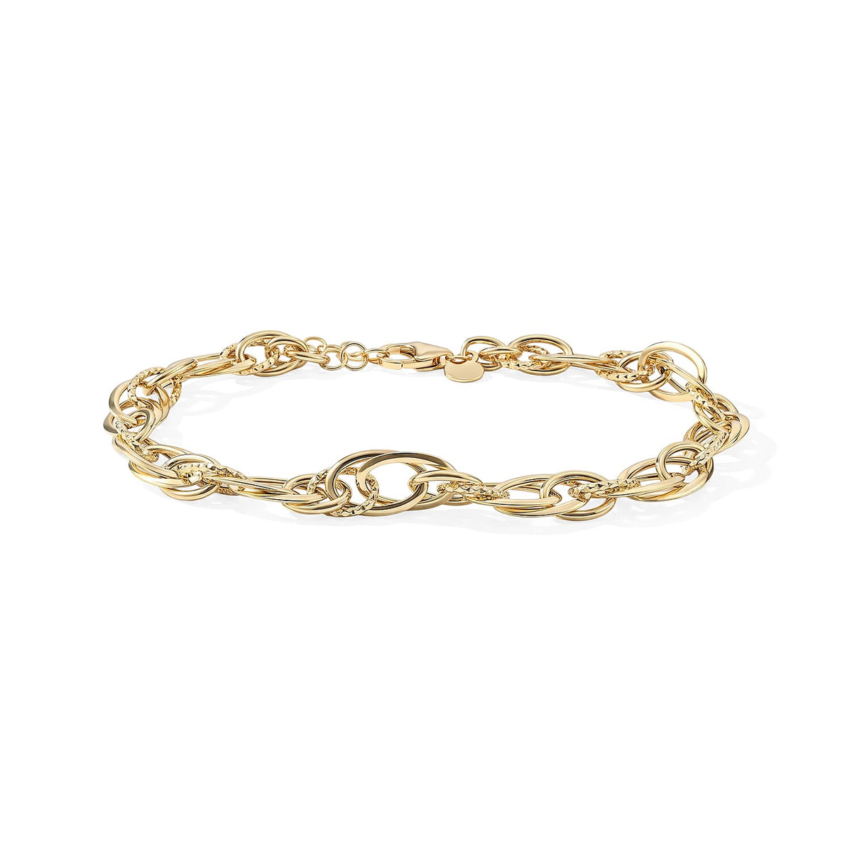 Italian 7MM Bold Torchon Chain Bracelet in 10K Yellow Gold (7-8In)