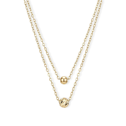 Italian Double Bead Rope Chain Necklace in 10K Yellow Gold (18-20 Inches) 2 Grams