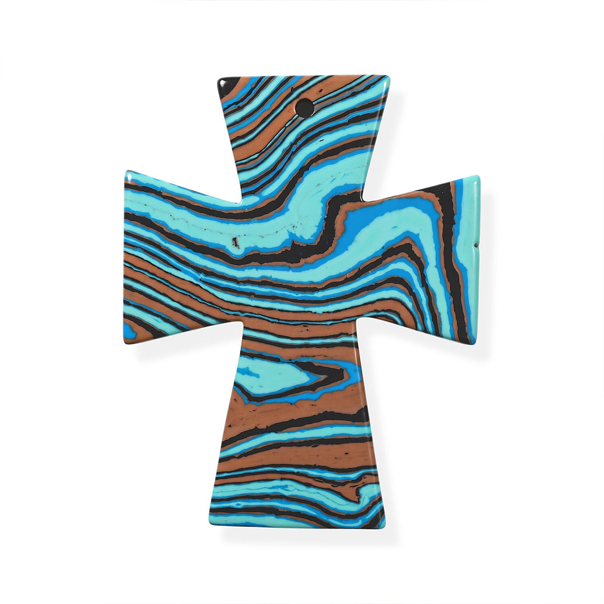 Rainbow Calsilica Cross Pendant without Chain 60.00 ctw