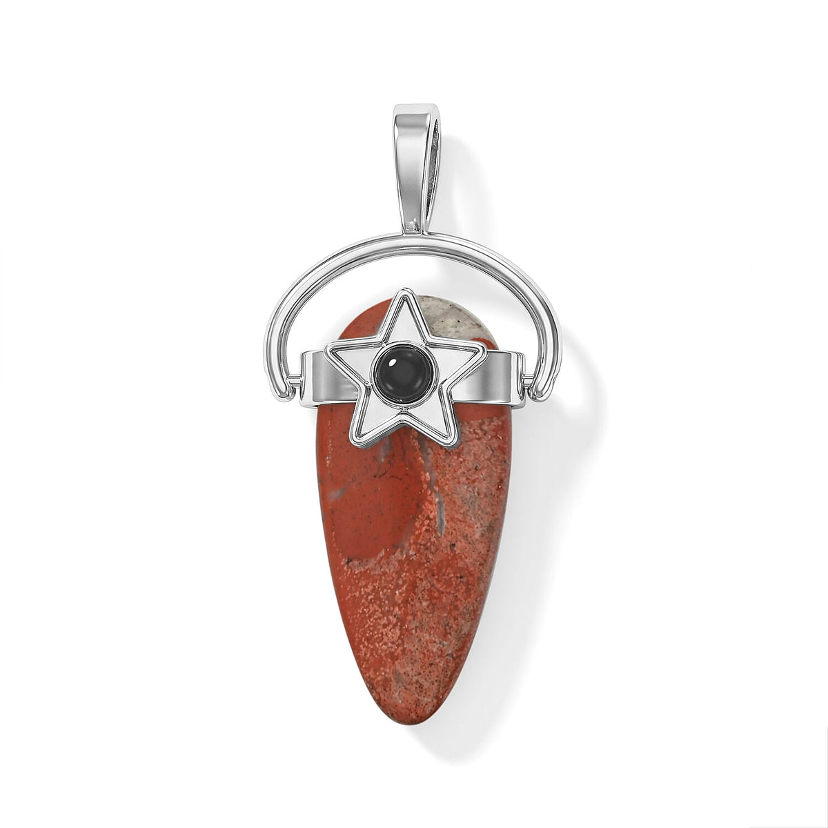 Dyed Amazonite and Black Agate 15.00 ctw Pendant without Chain in Silvertone