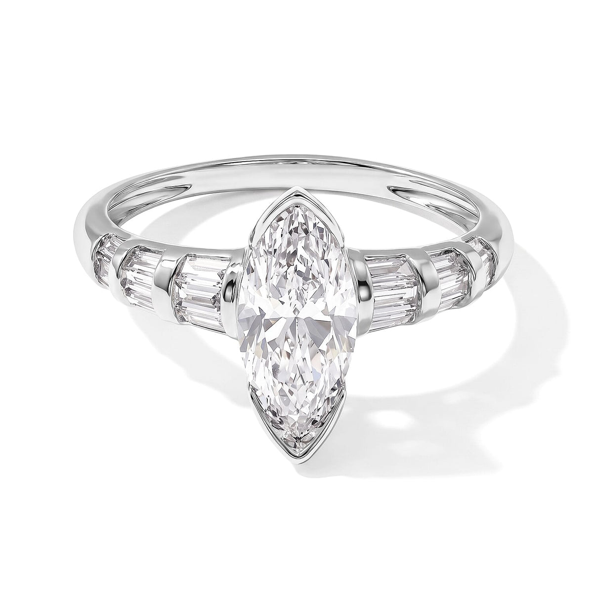 IGI Certified 10K White Gold Luxuriant Lab Grown Diamond (E-F, VS) Ring (Size 8.0) 2.00 ctw
