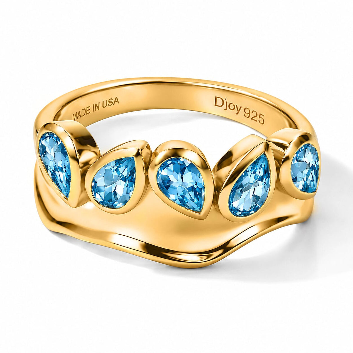 Genuine Gemstone Ocean Crest Ring