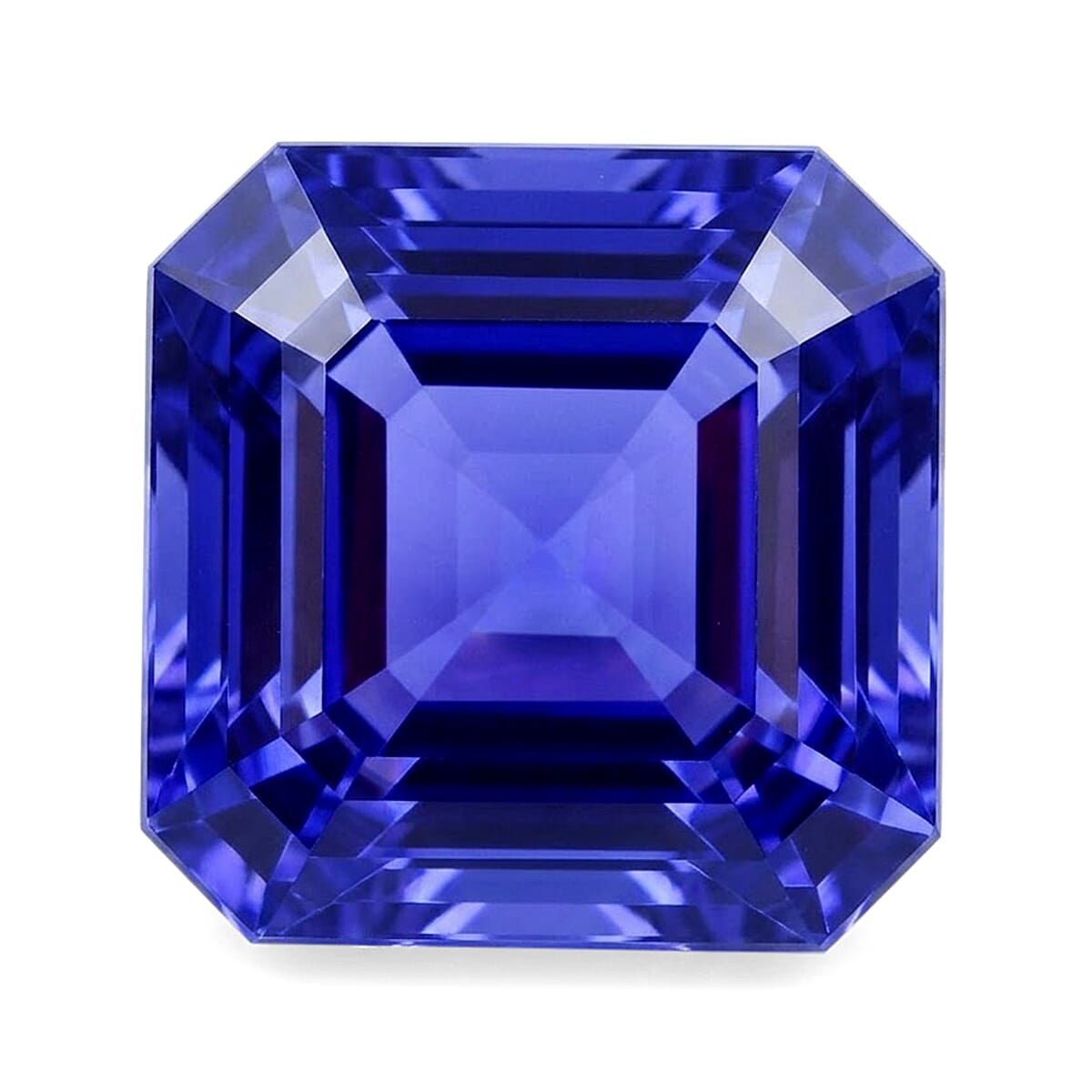Certified and Appraised Asscher Cut AAAA Tanzanite (Square) 3.50 ctw