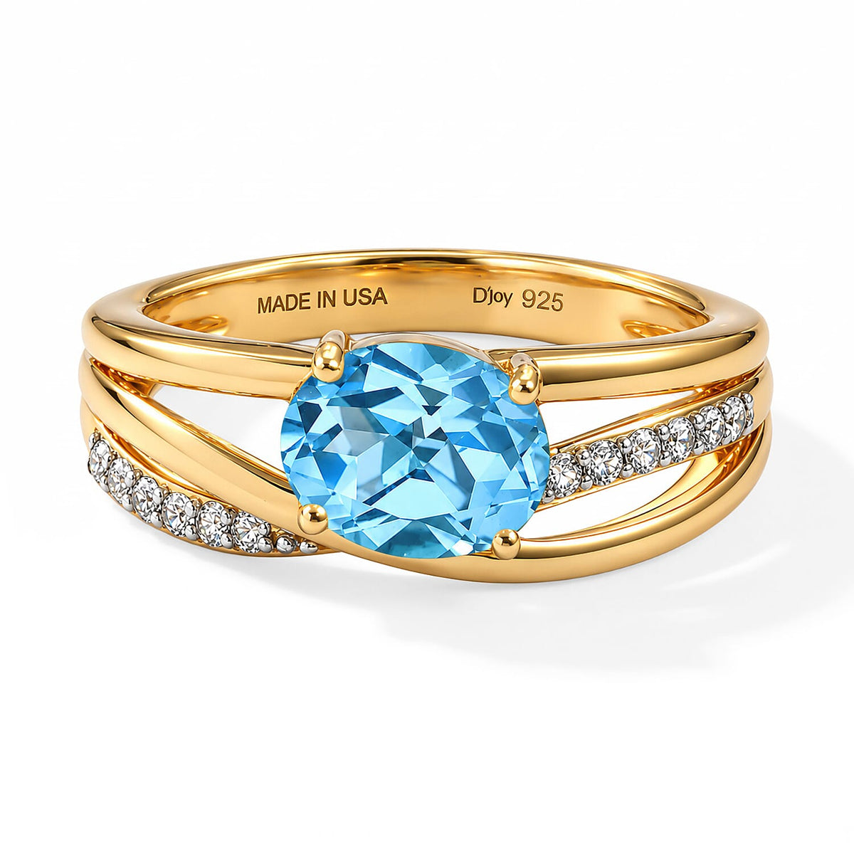 Genuine Gemstone and Natural White Zircon Stackable Ring