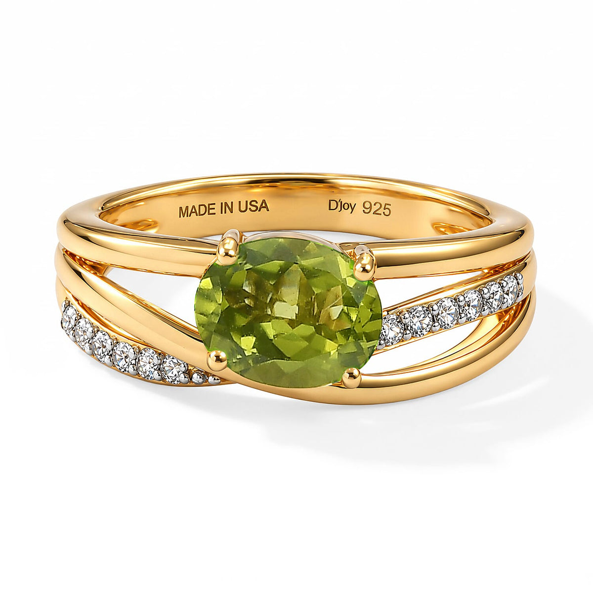 Genuine Gemstone and Natural White Zircon Stackable Ring