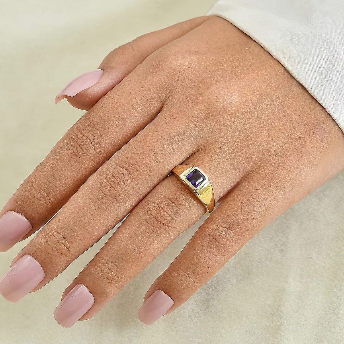 D''Joy Asscher Cut White Topaz Ring in 14K YG Over Sterling Silver (Size 4.0) 1.35 ctw