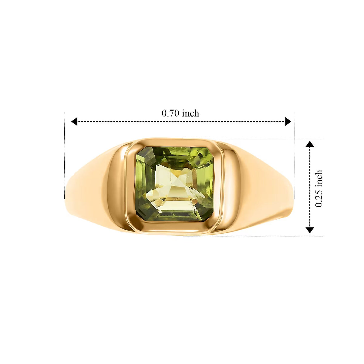 D''Joy Asscher Cut White Topaz Ring in 14K YG Over Sterling Silver (Size 4.0) 1.35 ctw