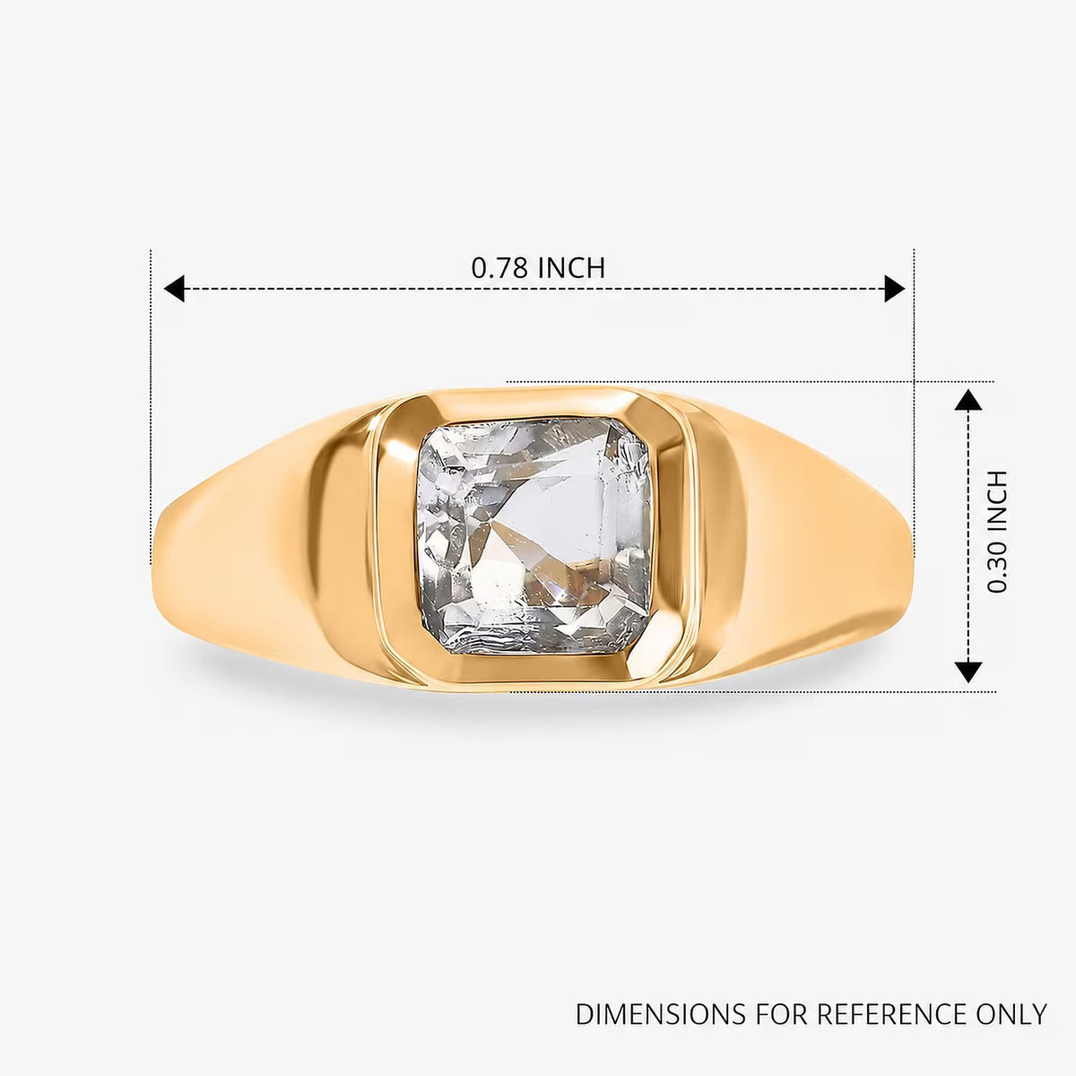 D''Joy Asscher Cut White Topaz Ring in 14K YG Over Sterling Silver (Size 4.0) 1.35 ctw